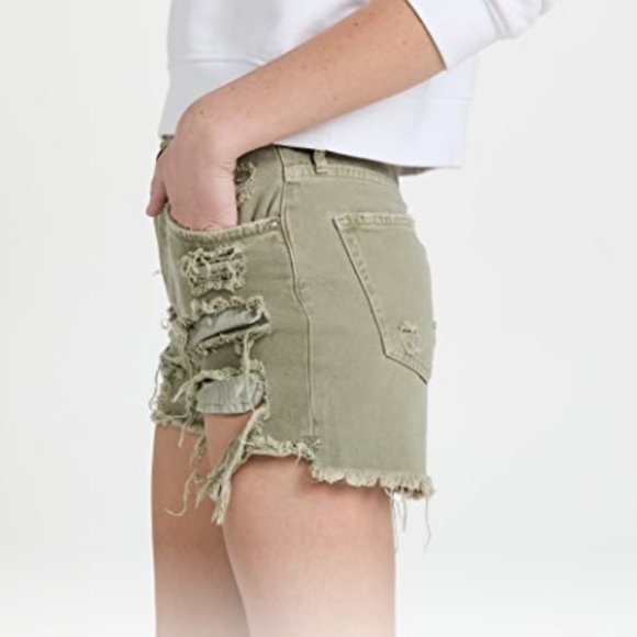 Free People Maggie Mid Rise Shorts ARMY NWT SIZE 26 - Picture 8 of 10